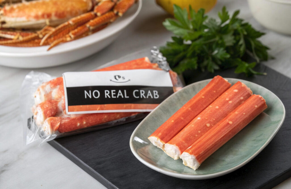crab stick with on real crab