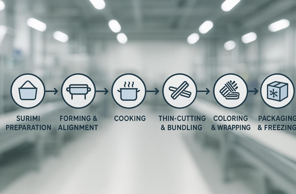 flowchart for crab stick processing
